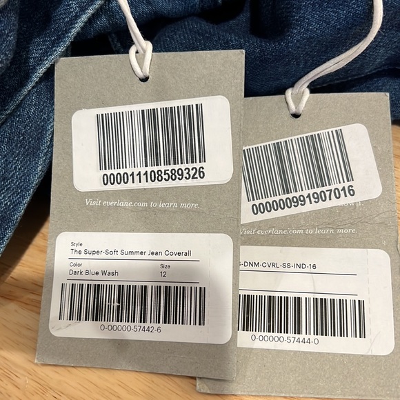 Everlane The Super-Soft Summer Jean Coverall in Dark Blue Wash Women's 12 NWT - Picture 5 of 7